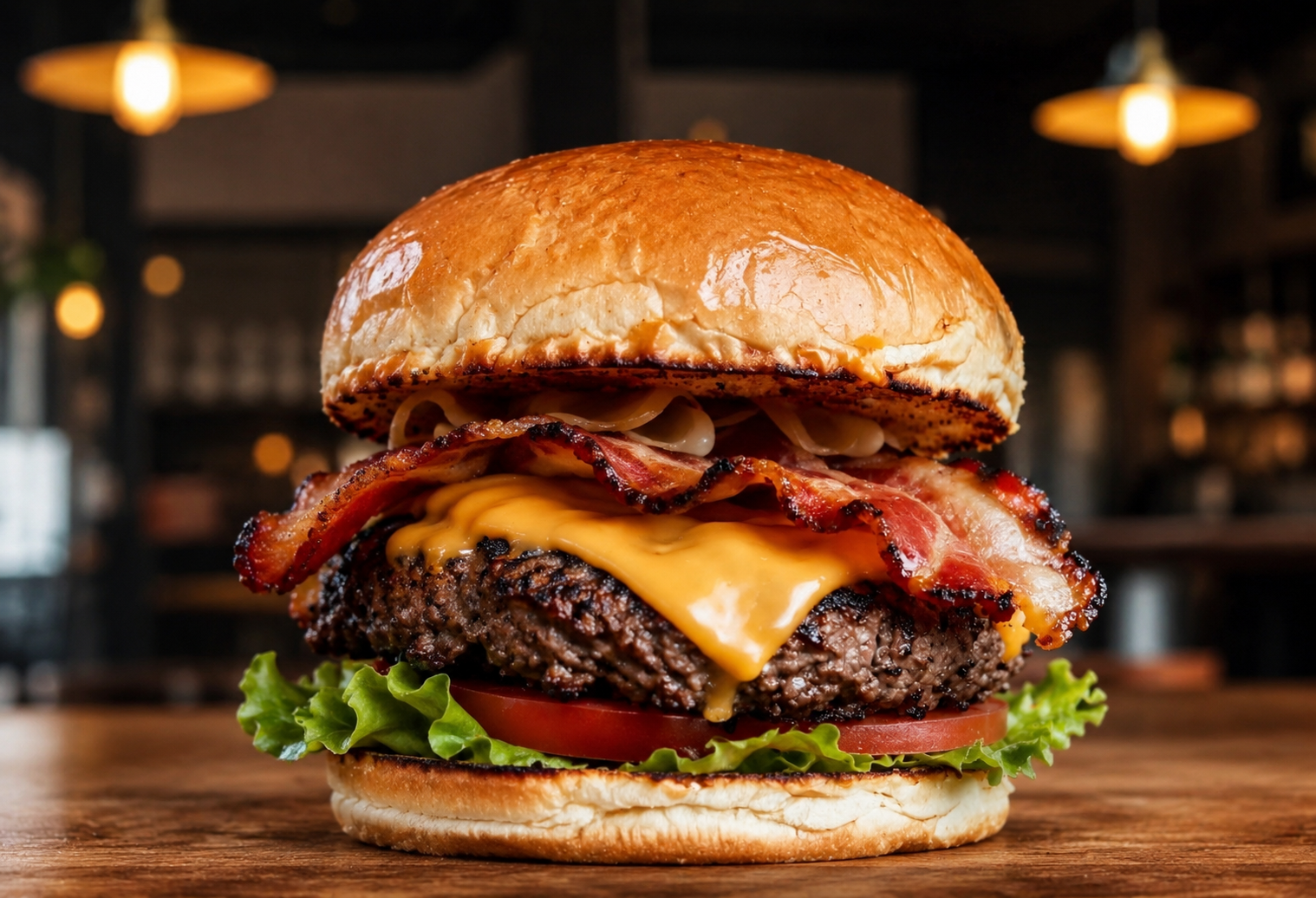 Maple Bourbon Bacon Cheeseburger